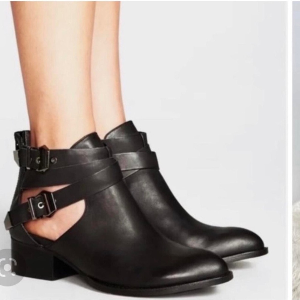 EUC Black Buckled Leather Jeffery Campbell Ibiza Booties Sz6